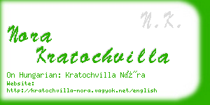 nora kratochvilla business card